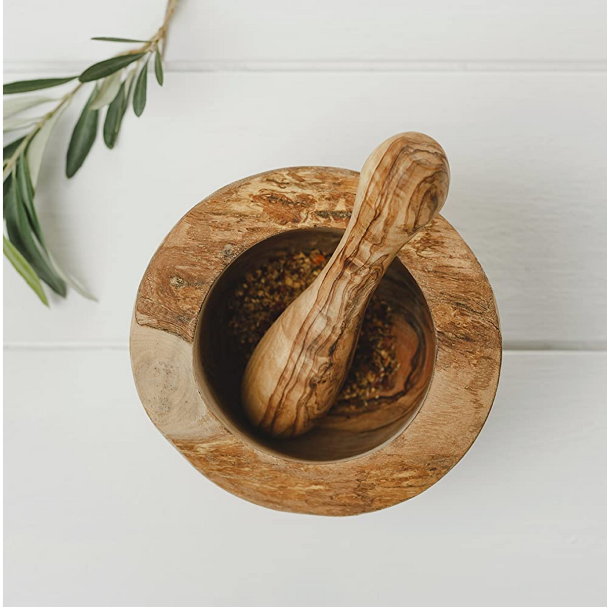 Olive Wood Mortar Small