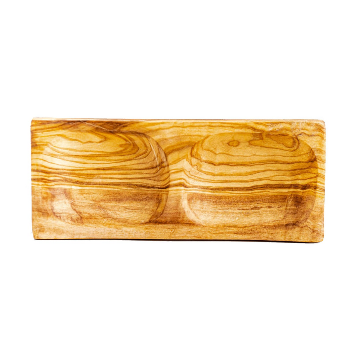 Twin Olive Wood Plate Small