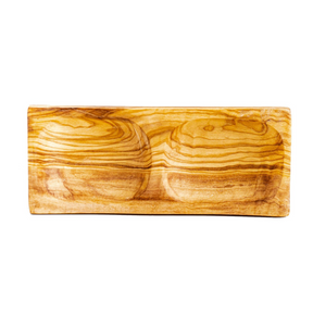 Twin Olive Wood Plate Medium