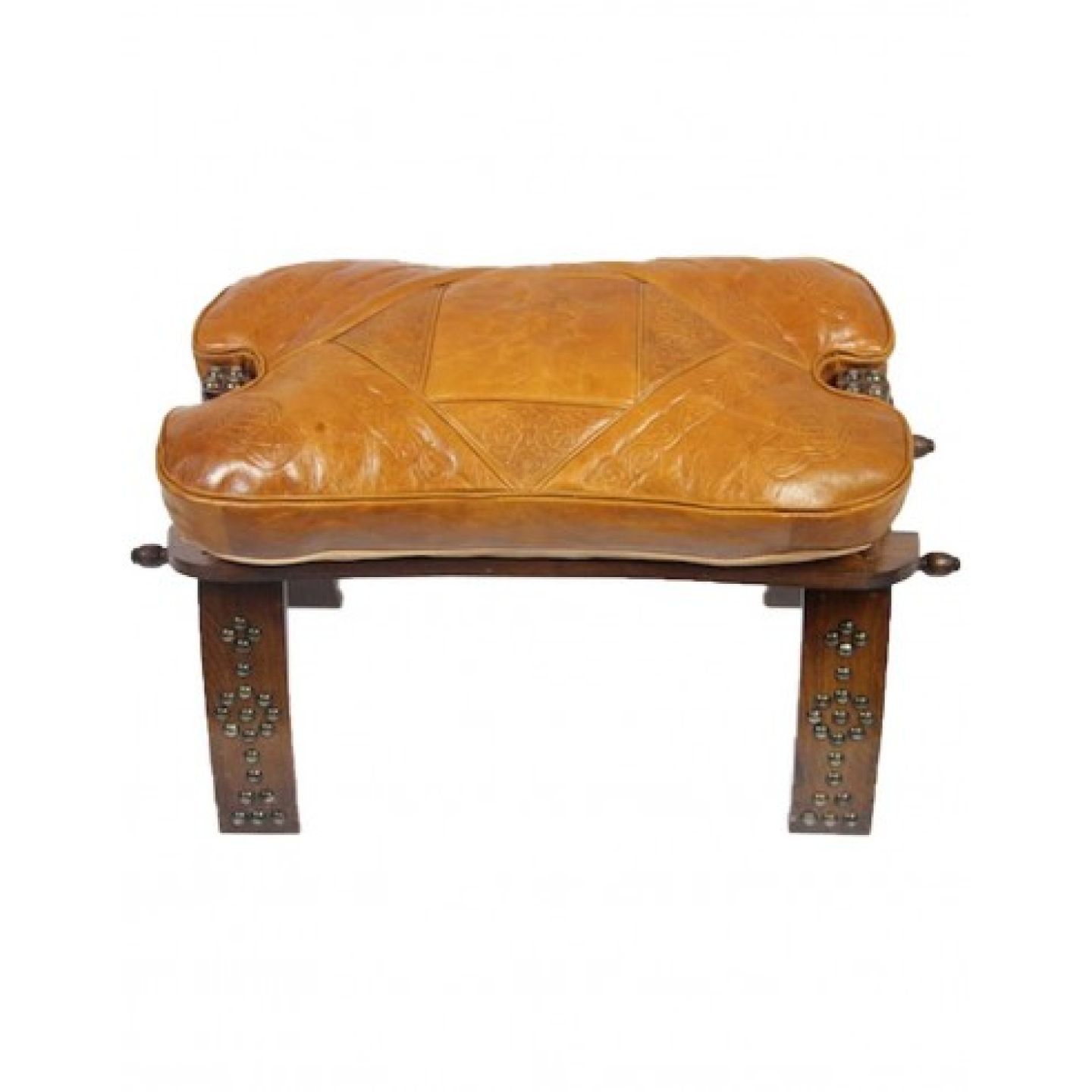 Leather Pouf Stool LG