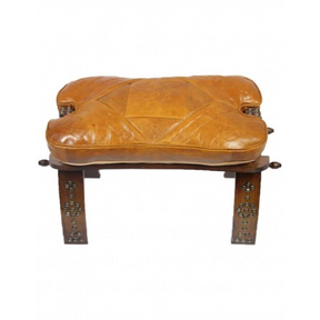 Leather Pouf Stool LG