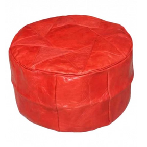 Leather pouf LG