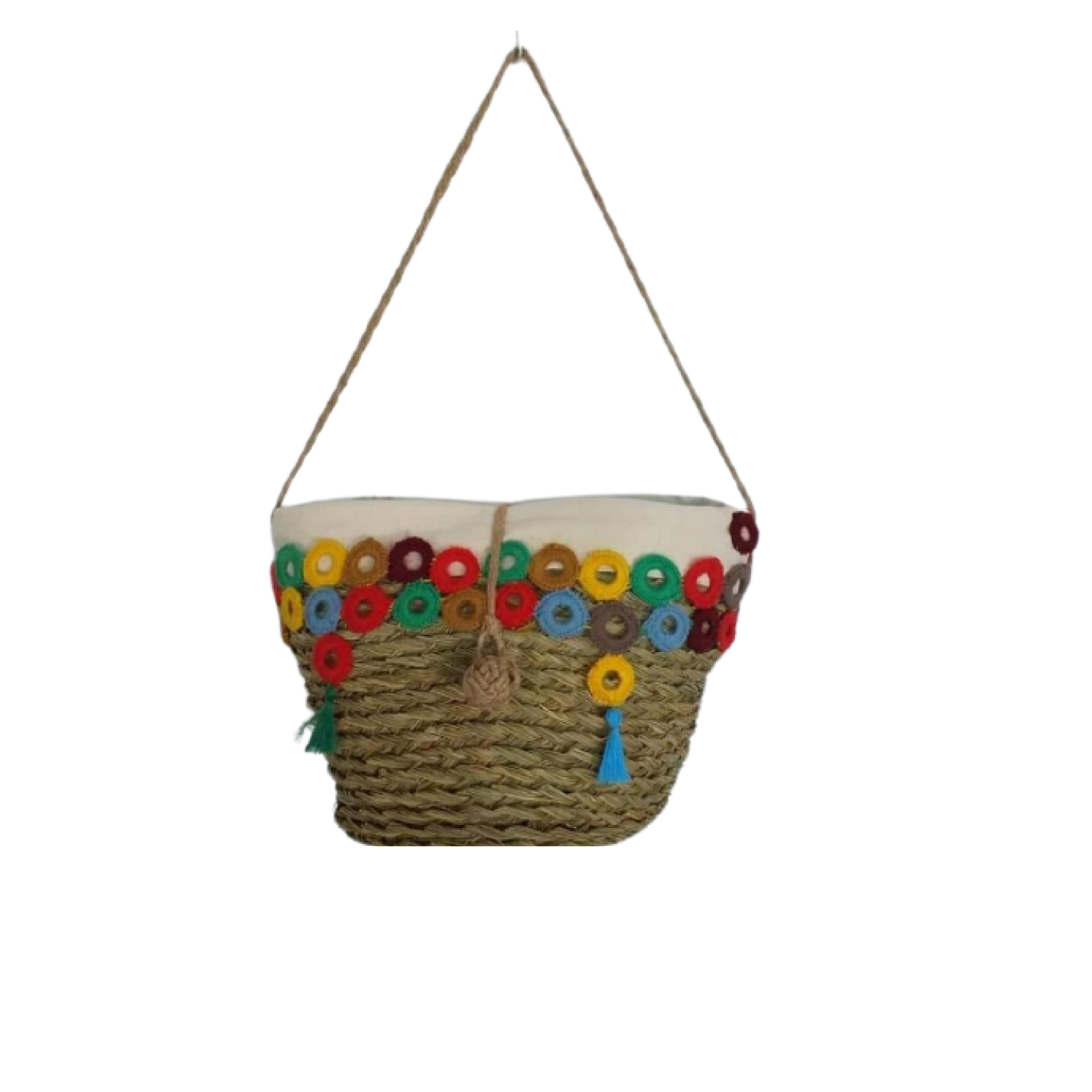 Woven Halfa Flowers bag